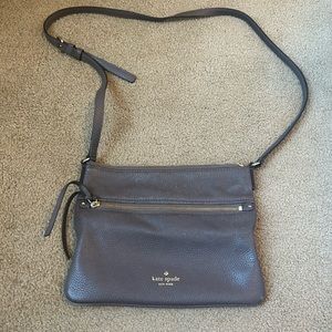 Kate spade charcoal leather crossbody purse